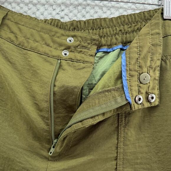 Elevenses Pants Womens 14 Green Cargo Joggers Elastic Waist Zip Ankle Pockets - Picture 6 of 16